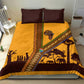 South Africa Flag Bedding Set Tribal Africa Heritage - Wildlife Silhouettes in Earthy