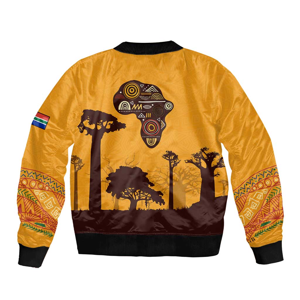 South Africa Flag Bomber Jacket Tribal Africa Heritage - Wildlife Silhouettes in Earthy