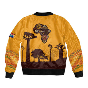 South Africa Flag Bomber Jacket Tribal Africa Heritage - Wildlife Silhouettes in Earthy