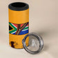 South Africa Flag 4 in 1 Can Cooler Tumbler Tribal Africa Heritage - Wildlife Silhouettes in Earthy