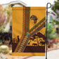 South Africa Flag Garden Flag Tribal Africa Heritage - Wildlife Silhouettes in Earthy