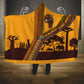 South Africa Flag Hooded Blanket Tribal Africa Heritage - Wildlife Silhouettes in Earthy