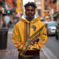 South Africa Flag Hoodie Tribal Africa Heritage - Wildlife Silhouettes in Earthy