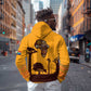 South Africa Flag Hoodie Tribal Africa Heritage - Wildlife Silhouettes in Earthy
