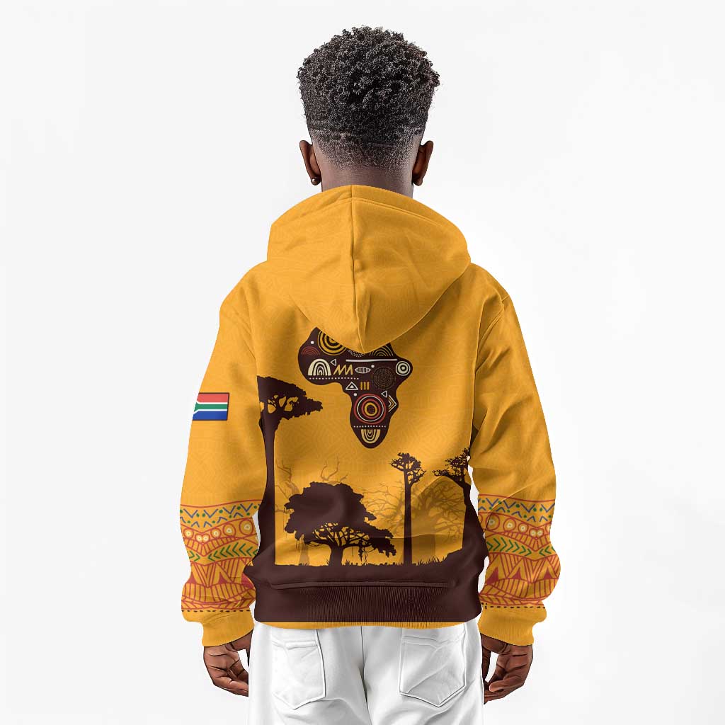 South Africa Flag Kid Hoodie Tribal Africa Heritage - Wildlife Silhouettes in Earthy