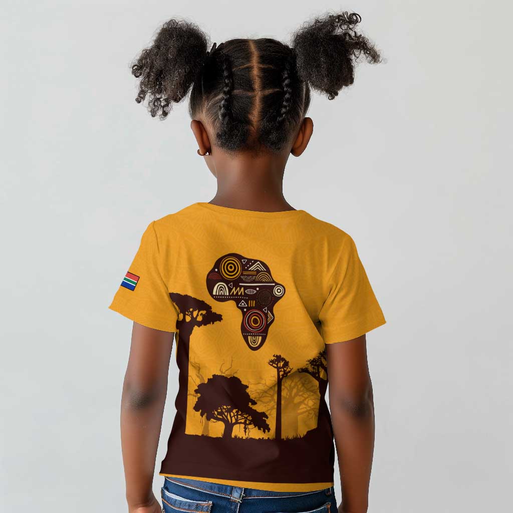 South Africa Flag Kid T shirt Tribal Africa Heritage - Wildlife Silhouettes in Earthy