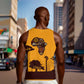 South Africa Flag Men Tank Top Tribal Africa Heritage - Wildlife Silhouettes in Earthy