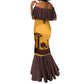 South Africa Flag Mermaid Dress Tribal Africa Heritage - Wildlife Silhouettes in Earthy