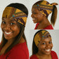 South Africa Flag Neck Gaiter Tribal Africa Heritage - Wildlife Silhouettes in Earthy TS04