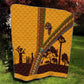 South Africa Flag Quilt Tribal Africa Heritage - Wildlife Silhouettes in Earthy