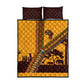 South Africa Flag Quilt Bed Set Tribal Africa Heritage - Wildlife Silhouettes in Earthy
