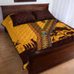 South Africa Flag Quilt Bed Set Tribal Africa Heritage - Wildlife Silhouettes in Earthy