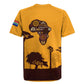 South Africa Flag Rugby Jersey Tribal Africa Heritage - Wildlife Silhouettes in Earthy
