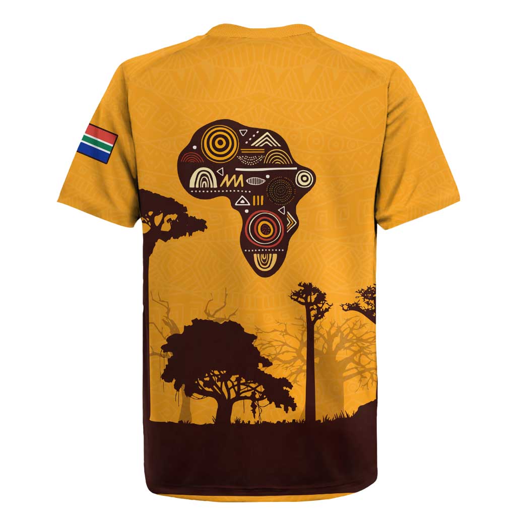 South Africa Flag Rugby Jersey Tribal Africa Heritage - Wildlife Silhouettes in Earthy