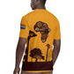South Africa Flag Rugby Jersey Tribal Africa Heritage - Wildlife Silhouettes in Earthy