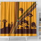 South Africa Flag Shower Curtain Tribal Africa Heritage - Wildlife Silhouettes in Earthy
