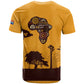 South Africa Flag T shirt Tribal Africa Heritage - Wildlife Silhouettes in Earthy