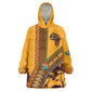 South Africa Flag Wearable Blanket Hoodie Tribal Africa Heritage - Wildlife Silhouettes in Earthy