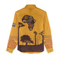 South Africa Flag Women Casual Shirt Tribal Africa Heritage - Wildlife Silhouettes in Earthy