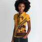 South Africa Flag Women Polo Shirt Tribal Africa Heritage - Wildlife Silhouettes in Earthy