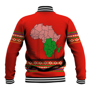 Wildlife South Africa Baseball Jacket Tribal Pattern National Flag Safari Silhouettes