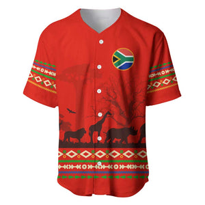 Wildlife South Africa Baseball Jersey Tribal Pattern National Flag Safari Silhouettes