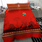 Wildlife South Africa Bedding Set Tribal Pattern National Flag Safari Silhouettes