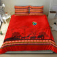 Wildlife South Africa Bedding Set Tribal Pattern National Flag Safari Silhouettes