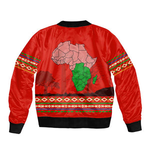 Wildlife South Africa Bomber Jacket Tribal Pattern National Flag Safari Silhouettes