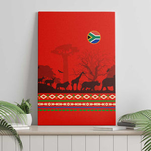 Wildlife South Africa Canvas Wall Art Tribal Pattern National Flag Safari Silhouettes