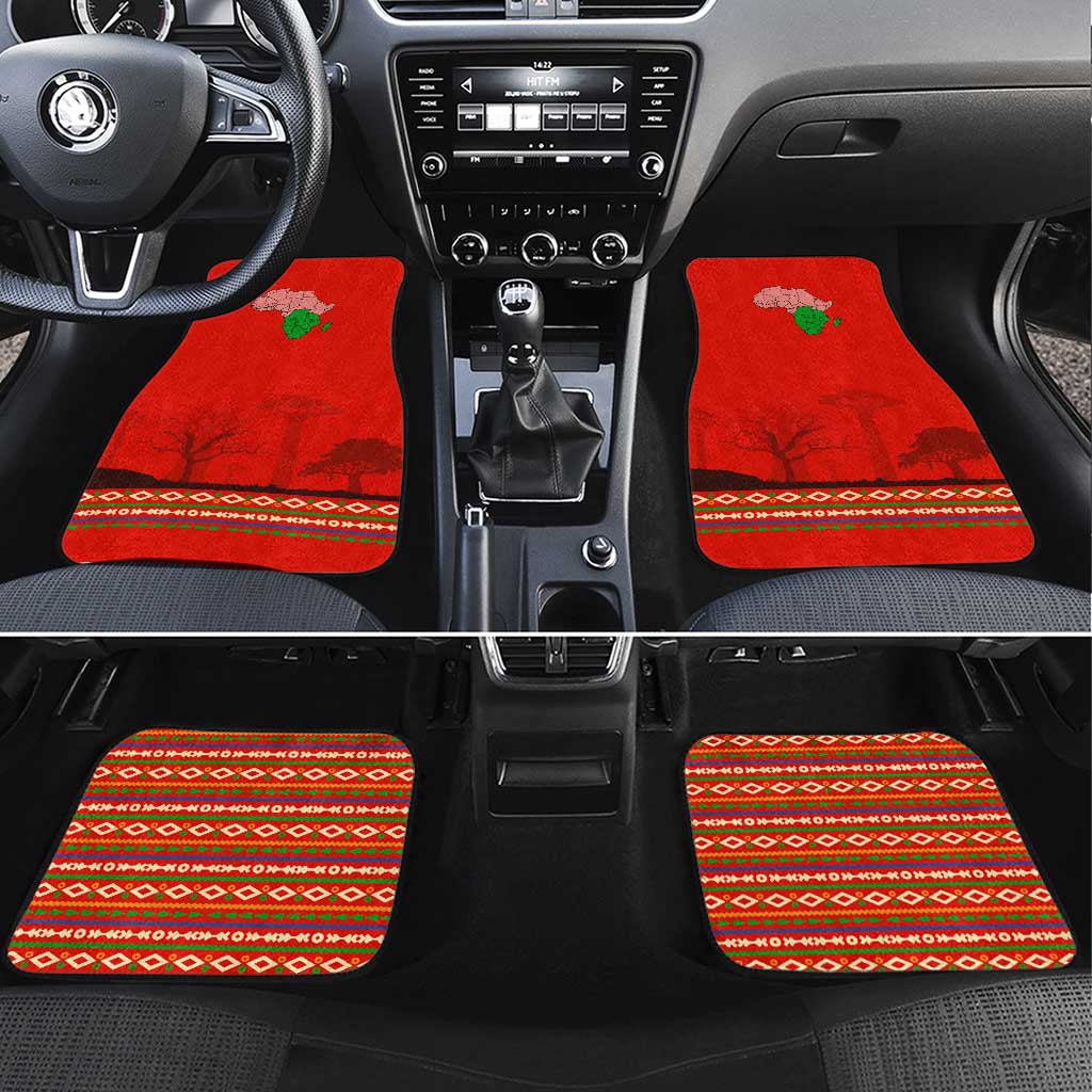 Wildlife South Africa Car Mats Tribal Pattern National Flag Safari Silhouettes