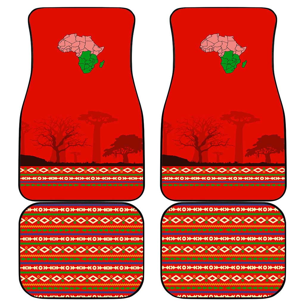 Wildlife South Africa Car Mats Tribal Pattern National Flag Safari Silhouettes
