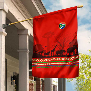 Wildlife South Africa Garden Flag Tribal Pattern National Flag Safari Silhouettes