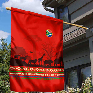Wildlife South Africa Garden Flag Tribal Pattern National Flag Safari Silhouettes