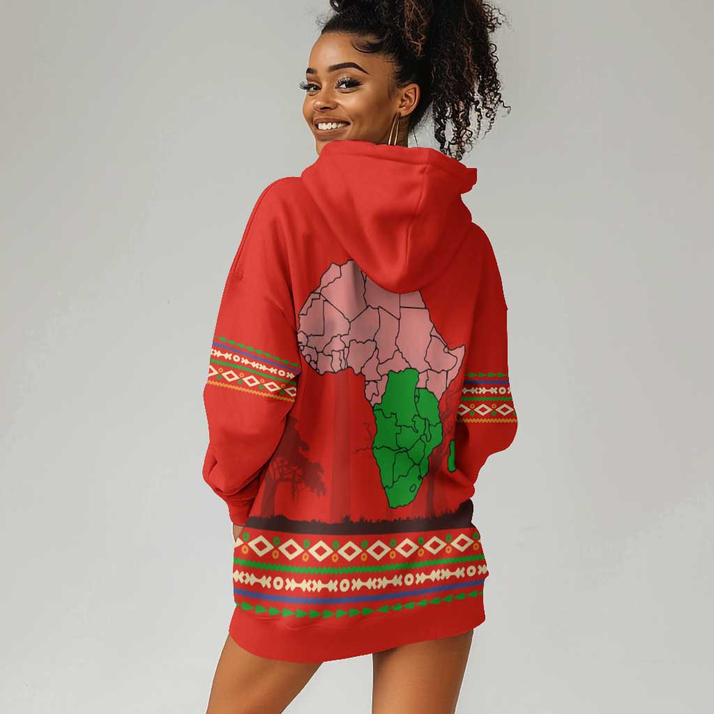 Wildlife South Africa Hoodie Dress Tribal Pattern National Flag Safari Silhouettes