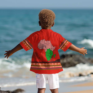 Wildlife South Africa Kid Hawaiian Shirt Tribal Pattern National Flag Safari Silhouettes