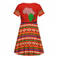 Wildlife South Africa Kid Short Sleeve Dress Tribal Pattern National Flag Safari Silhouettes