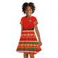 Wildlife South Africa Kid Short Sleeve Dress Tribal Pattern National Flag Safari Silhouettes