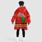 Wildlife South Africa Kid Wearable Blanket Hoodie Tribal Pattern National Flag Safari Silhouettes