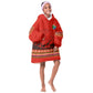 Wildlife South Africa Kid Wearable Blanket Hoodie Tribal Pattern National Flag Safari Silhouettes