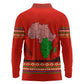 Wildlife South Africa Long Sleeve Polo Shirt Tribal Pattern National Flag Safari Silhouettes