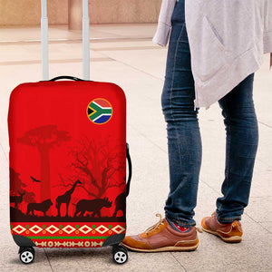 Wildlife South Africa Luggage Cover Tribal Pattern National Flag Safari Silhouettes