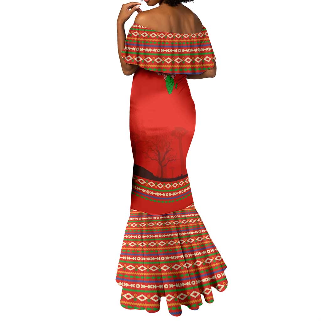 Wildlife South Africa Mermaid Dress Tribal Pattern National Flag Safari Silhouettes