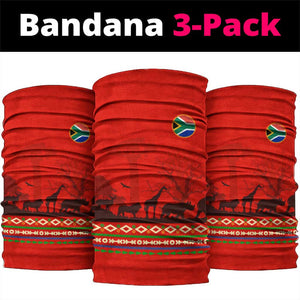 Wildlife South Africa Neck Gaiter Tribal Pattern National Flag Safari Silhouettes TS04