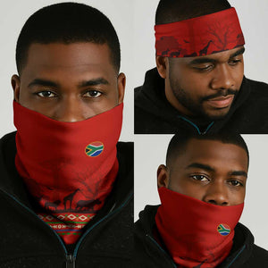 Wildlife South Africa Neck Gaiter Tribal Pattern National Flag Safari Silhouettes TS04
