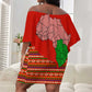 Wildlife South Africa Off Shoulder Short Dress Tribal Pattern National Flag Safari Silhouettes
