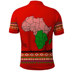 Wildlife South Africa Polo Shirt Tribal Pattern National Flag Safari Silhouettes
