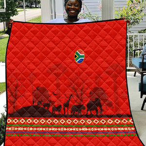 Wildlife South Africa Quilt Tribal Pattern National Flag Safari Silhouettes