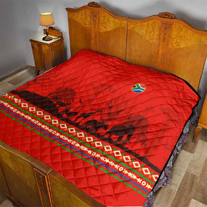 Wildlife South Africa Quilt Tribal Pattern National Flag Safari Silhouettes