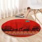 Wildlife South Africa Round Carpet Tribal Pattern National Flag Safari Silhouettes